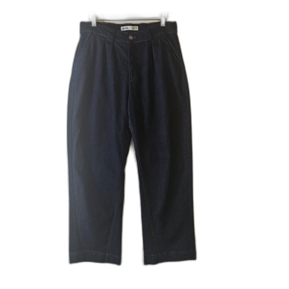 SKFK Amata Baggy Barrel Jeans US Sz 10 Sustainable Made in Spain Dark Denim $179